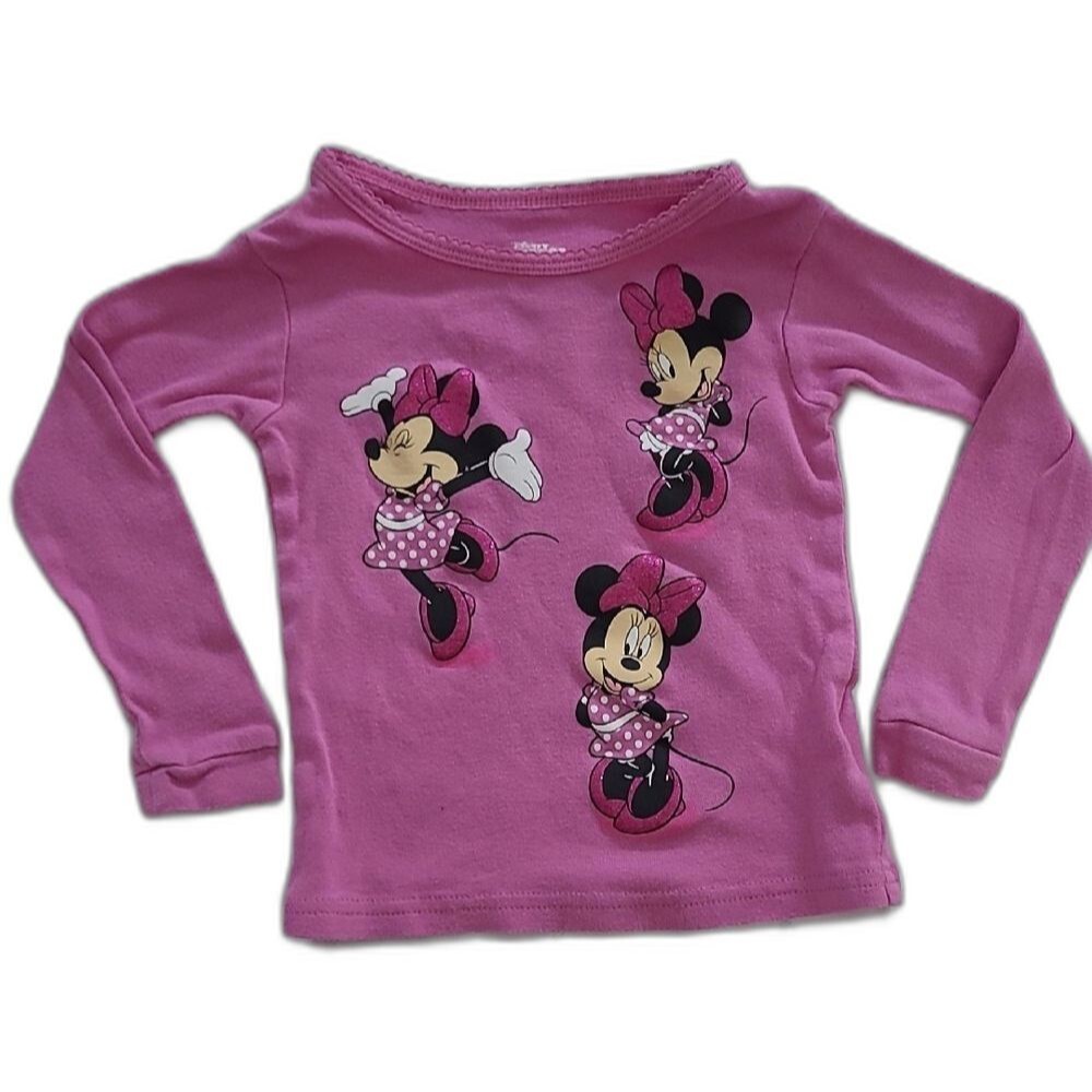 Disney 3T Girls Pink Minnie Mouse Long Sleeve Tee Shirt